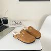 Abrigo Exterior de Piel Personalizado Todo en Uno Zapatillas Peludas Modernas y Versátiles Plataforma de Corcho para Agua Boken Zapatillas de Punta Plana Zapatos de Mujer