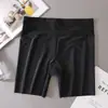 Pantalones de seguridad de seda helada para mujer, entrepierna de algodón puro, cintura alta, control de abdomen, sin costuras, realzadores de glúteos, leggings de fondo plano para niñas