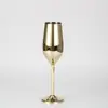 Copa de champán de 6 oz acero inoxidable grado alimenticio 304 engrosada Martini vino tinto lujo ligero retro exterior Taza de agua