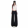 Jeans Chizhi Laranja#Cor Original Moda Cintura Baixa Micro Flare para Mulheres Soltos Emagrecedores Escondem Gordura Personalidade Temperamento Versátil Calças de Comprimento Total