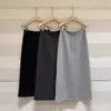 2026 Primavera Cedo Novo Estilo Coreano Emagrecedor e Elegante Blusão Saia de Caimento Fluido de Comprimento Médio com Cordão Cintura Elástica Saia Reta para Mulheres