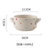Série Bolinhas Louça de Cerâmica Doméstica Borda Ondulada Tigela para Assar Tigela de Arroz Tigela para Sopa Assadeira Caneca Tigela Alta para Pet