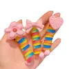 Elástico de Borracha para Cabelo Linha Telefônica de Menina Corda de Cabelo Desenho Animado Anel de Cabelo Infantil Corda de Cabeça com Laço Colorida Acessório de Cabeça Sem Cabelo para Menininha
