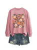 Amazon Wish comercio exterior transfronterizo estación europea moda elegante mujer floral calabaza sudadera nueva en stock