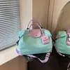 Nova Bolsa de Viagem Portátil de Grande Capacidade para Mulheres, Bolsa Esportiva Leve para Yoga, Bolsa de Bagagem Casual Simples Transversal em Cor Contrastante
