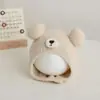 Gorros de Otoño e Invierno para Bebés, Cubrecabezas con Forma de Oso para Bebés, Gorros de Felpa para Niñas, Cálidos y Lindos, Protección Auditiva a Prueba de Frío Invernal para Bebés