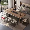 Mesa de Té y Juego de Sillas con Acabado de Madera de Nogal y Encimera de Roca para el Hogar, Mesa de Té Estilo Chino Nuevo, Mesa de Café para Oficina, Sensación de Lujo Ligero de Gama Alta, Encimera Grande