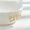 Brincos Redondos Geométricos de Zircônia Novos 2025 para Mulheres Agulha de Prata S925 Brincos da Moda Design de Nicho Brincos de Luxo Leve