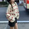 Estilo coreano Outono Novo estilo suave adorável suéter com estampa gola redonda feminino preguiçoso doce que rejuvenesce estilo ocidental suéter macio