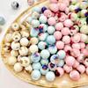Simples Cor Cerâmica Contas Superfície Peixe Flor de Cinco Pétalas Contas Diy Feito à Mão Pulseira de Contas Acessórios Decorativos