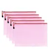 Bolsa de Archivo de Rejilla Bolsa Transparente de PVC con Cremallera Gran Capacidad Estudiante A4 Bolsa de Almacenamiento Impermeable Bolsa de Malla para Materias Engrosada
