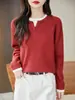 Look estiloso e versátil de duas peças: suéter de gola redonda 100% algodão para mulheres, camada base de malha solta e modeladora para outono e inverno, disponível para dropshipping