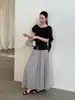 Saia Plissada Preta Fone Jianhe Feminina Estilo Longo 2026 Primavera Estilo Universitário Cintura Alta Emagrecedora Saia Evasê 59167