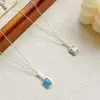 Collar con Colgante Cuadrado de Circonita de Gama Alta, Cadena para Clavícula Moderna y Exquisita, Estilo Lujo Ligero, Estilo Versátil y Dulce, Joyería de Nicho