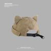 Gorro para Mujer con Orejas de Gato Lindas, Gorro Beanie, Gorro de Piso, Moderno, Combinable con Todo, Gorro Melón, Lavado, Viejo, Yuppie, Moda para Hombre