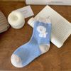 "¿Quién puede negarse ah" calcetines lindos de lana de cachorro calcetines para mujer otoño e invierno calcetines gruesos cálidos de felpa