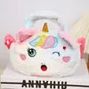 Nova Bolsa de Ombro de Pelúcia Unicórnio Olhos Grandes Bolsa Transversal para Meninas Bolsa de Mão Fofa Pequena Princesa Presente Infantil