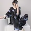 Nuevo Estilo Primavera y Verano 2026 Conjunto de Ropa para el Hogar de Manga Media, Pijama de Alta Gama, Pijama de Algodón y Seda para Mujer, Se Puede Usar Afuera