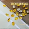 Decoraciones de Uñas de Arte de Uñas Doradas Amarillas de Lujo con Parte Trasera Puntiaguda, Brillantes Caramelos de Hielo, Huevo de Paloma, Mariposa, Corazón, Forma Irregular, Pedrería para Uñas