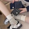 Calcetines con Estampado de Huevo Estilo Coreano para Mujer, Calcetines Simples Estilo Universitario Coreano para Mujer con Bordado de Perro, Lazo y Diseño de Volantes