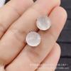Pendientes de Calcedonia Verde Hielo al por Mayor Bombillas Pequeñas Lujo Ligero Color Esmeralda Verde Yang Chapado en Plata Incrustaciones de Cuentas Ágata Jade