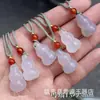 Pingente de Ágata Calcedônia Estilo Casal Pingente de Jade Guanyin Buda Amuleto da Paz Calcedônia Ruyi Colar de Ágata