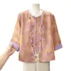 Blusa Estilo Chino para Mamá, Cardigan de Moda Primavera-Verano Nuevo para Personas de Mediana Edad y Mayores, Blusa Delgada Estilo Chino para Verano