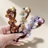 Pinza de Plátano con Perlas y Flores, Pinza Retro Francesa Suave para Twist, Elegante Pinza para Medio Peinado, Resistente, en Stock para Venta al por Mayor