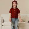 Cárdigan de punto calado fino de algodón puro para bebé niña, verano 2025, con chaqueta de camisa de manga corta para aire acondicionado