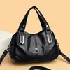 Bolso de mano popular de comercio exterior, bolso tote para mujer, bolso de hombro de cuero suave vintage de tres capas, bolso elegante para mujer, bolso tote de moda