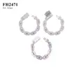 Nuevos Productos Nuevo Pulsera de Plata S925 Moissanita Hip-hop Transfronterizo Europeo y Americano 13mm Trébol de Cuatro Hojas Cadena Cubana Pulsera