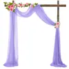 Decorações de Casamento Populares de Gaze Transfronteiriça para Arcos de Gramado ao Ar Livre, Cortinas de Arranjo de Casamento, Cortinas de Chiffon com Pérolas