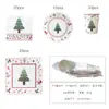 Decoración Navideña Transfronteriza de Temporada Diseño para Fiesta Plato de Papel Vaso de Papel Servilleta de Papel Mantel Plato Desechable para Cena Paquete de Vajilla