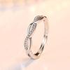 Anel de Casal Ondulado Sansheng Sanshi Feminino Prata Estilo Coreano Masculino e Feminino Aberto Personalizado Joia Simples