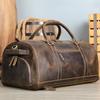 Marent Bolsa de Viaje para Hombre de Cuero Genuino Sentido Avanzado Gran Capacidad Portátil Bolsa de Viaje Cuero Crazy Horse Bolsa de Equipaje Retro para Hombre