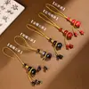 Cadena para Teléfono con Colgante de Calabaza al por Mayor Ágata Roja Obsidiana Lanyard de Arena Roja Decoración Llavero Encanto para Bolso Regalo