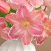 Ramo de flores artificiales de tulipán abierto para decoración de escenas, arreglo de tulipanes realista de alta gama, arte floral, flores artificiales