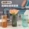 Frasco de almacenamiento de vidrio de sodio-calcio, jarrón para flores de cultivo en agua, decoración de sala de estar estilo ins de lujo ligero, frasco de almacenamiento de vidrio de lujo ligero