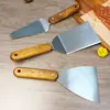 Espátula de cocina de acero inoxidable con mango de madera, espátula para teppanyaki, espátula para bistec, espátula para panqueques, espátula para pizza, utensilio de cocina para sartenes antiadherentes