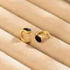 Pendientes de Explosiones Transfronterizas Temperamento de Alta Gama Círculo Pendientes Populares Estilo Coreano Gota de Aceite Luminoso Personalidad Hebilla de Oreja de Moda