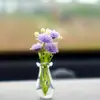 Vaso de Flores Pequeno Estilo Healing Peça de Decoração para Interior de Carro, Planta Verde para Tela do Painel do Carro, Decoração de Carro para Mulheres
