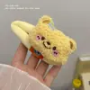 Lindo pasador de oso de peluche mantequilla para mujer, pinza para flequillo lateral, pinza tipo Bb grande, accesorio para el cabello, pasador de esponja