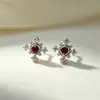Novos Brincos de Stud com Roda de Floco de Neve Agulha de Prata S925 Brincos de Stud para Cartilagem da Orelha Joias Moda Versátil Design de Nicho Brinco de Alta Qualidade