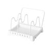 Estante para tapas de ollas sin perforaciones, estante para tablas de cortar, estante de almacenamiento de pared para cocina para suministros domésticos