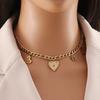 [Ice Meng] Collar de Ojo de Aceite Goteando Moda Amor Acero Inoxidable Cadena Clavícula Collar de Moda INS N119