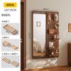 Tablero Perforado de Madera Maciza Espejo de Tocador Puerta Integrada Estante de Almacenamiento Trasero Estilo Hogareño Espejo de Cuerpo Entero para Pared Perchero de Entrada