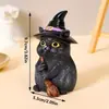 Venta Caliente Transfronteriza Escoba Voladora Gato Adornos de Resina Escritorio Lindo Decoración del Hogar Artesanías de Resina