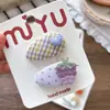 Pinza para el pelo de tela bordada estilo coreano para niños, linda pinza BB de lunares y gota de agua para flequillo, pinza pequeña de frutas para el lateral de las niñas