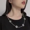 Collar de cara sonriente de alegrías y penas acero de titanio no se decolora hombres y mujeres pareja hip hop diseño de nicho punk cadena para la clavícula accesorios