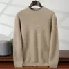 Suéter de Cashmere Gola Redonda para Homens, Camada Base Pulôver, Tendência de Inverno para Moda Casual de Meia-Idade Suéter Grosso